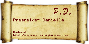 Presneider Daniella névjegykártya